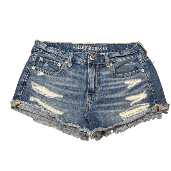 American Eagle Outfitters Pants - American Eagle Outfitters Distressed Jean shorts Tomgirl Shortie Size 2